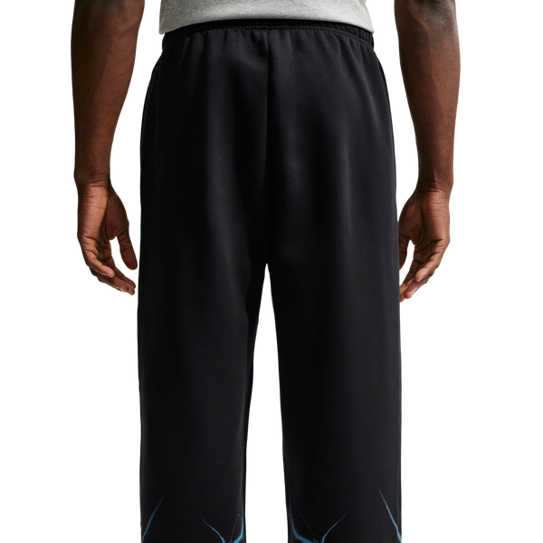 Nike Therma-FIT Standard Issue Open Hem Pant - Men's - Black/Light Current Blue/Pale Ivory - Image 2