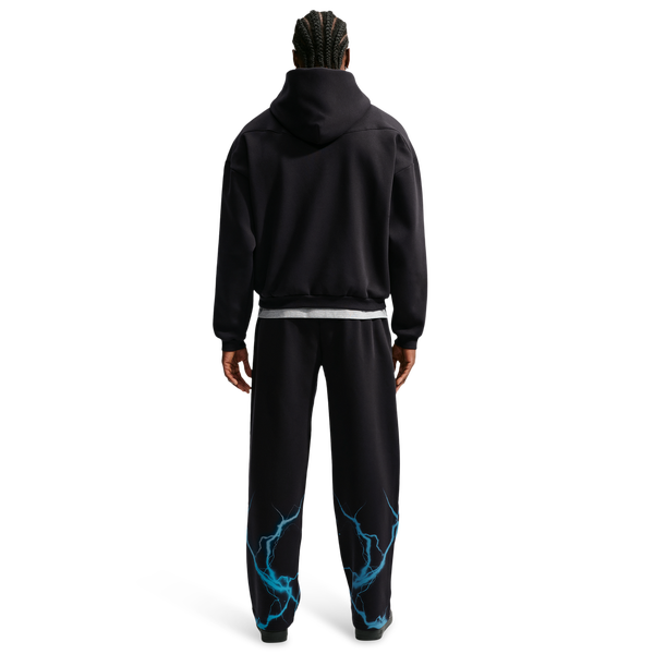Nike Therma-FIT Standard Issue Open Hem Pant - Men's - Black/Light Current Blue/Pale Ivory - Image 4
