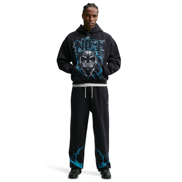 Nike Therma-FIT Standard Issue PO Hoodie Skull - Men's - Black/Pale Ivory/Light Current Blue - Image 4