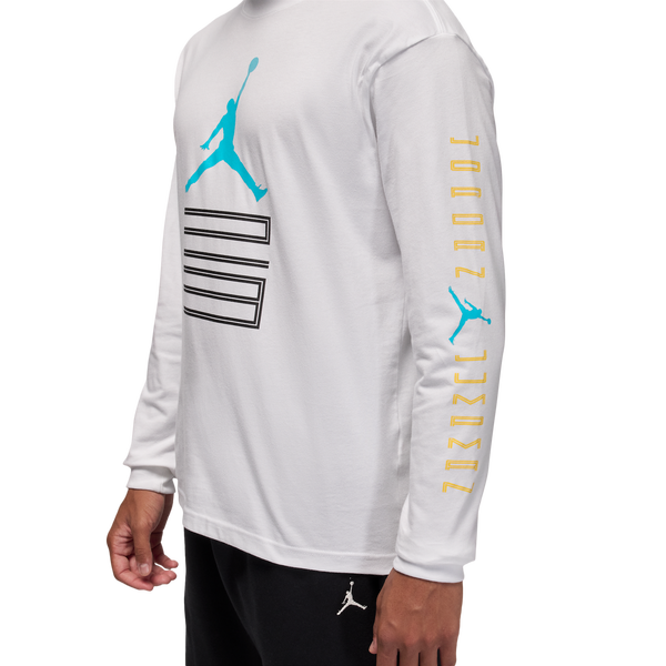 Jordan Brooklyn AJ 11 Graphic Long Sleeve Crew - Men's - White/White - Image 3
