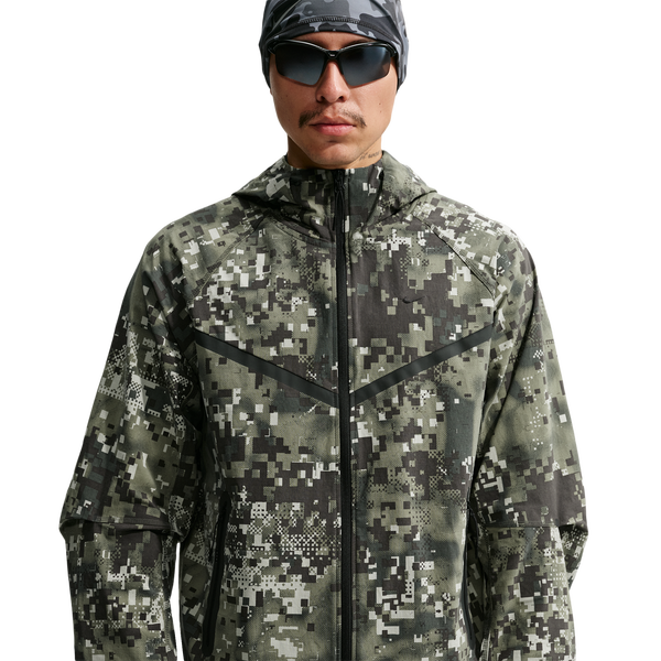 Nike Tech Dri-FIT Woven WR FZ Jacket AOP - Men's - Silver Sage/Black