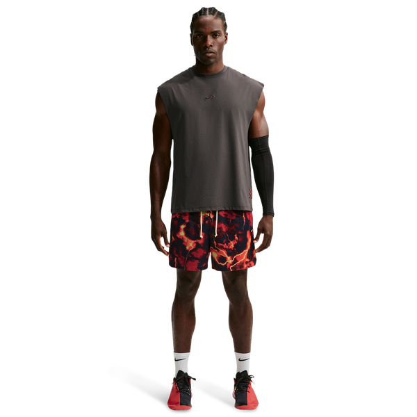 Nike Dri-FIT Standard Issue Mesh 5in Short Skul - Men's - Obsidian/Pale Ivory/Burgundy Crush - Image 3