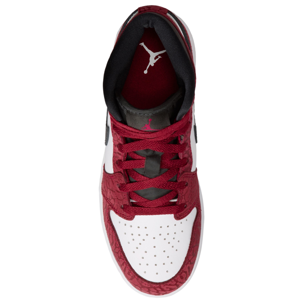 Jordan AJ 1 Mid SE - Boys' Grade School - White/Red/Black - Image 3