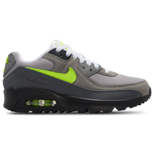 Nike Air Max 90 Mesh - Girls' Grade School - Anthracite/Black/Neon Yellow