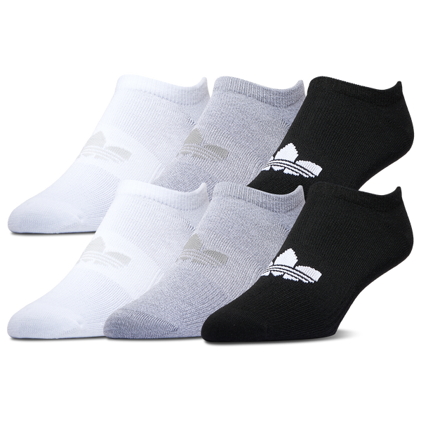 adidas Originals Superlite No Show 6PK Socks - Men's - Heather Grey/Black/White