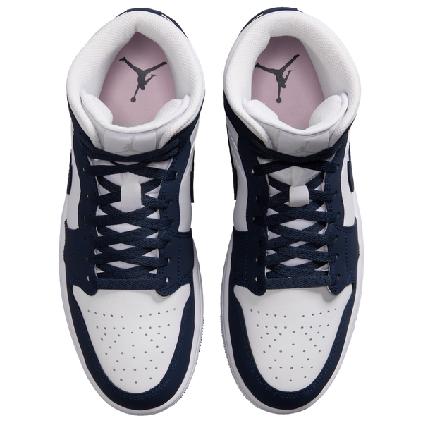 Jordan AJ 1 Mid - Men's - Obsidian/Obsidian/White - Image 4