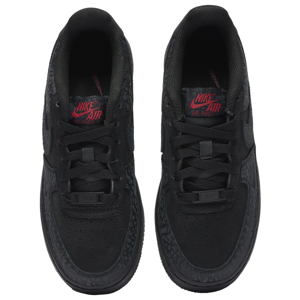Nike Air Force 1 Low - Boys' Grade School - Black/Grey/Red - Image 4