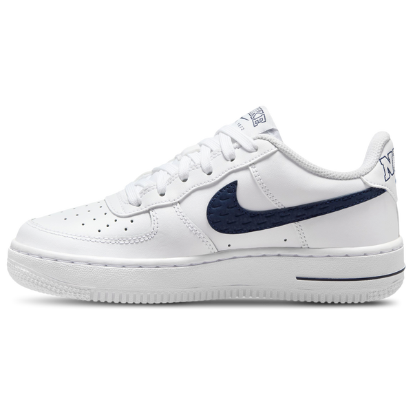 Nike Air Force 1 Low - Boys' Grade School - White/Navy - Image 2