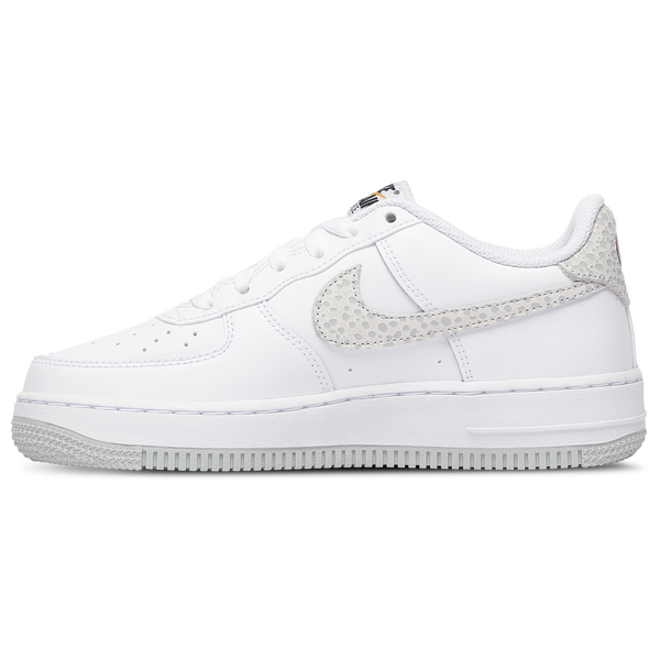 Nike Air Force 1 Low - Boys' Grade School - White/Orange/Grey - Image 2