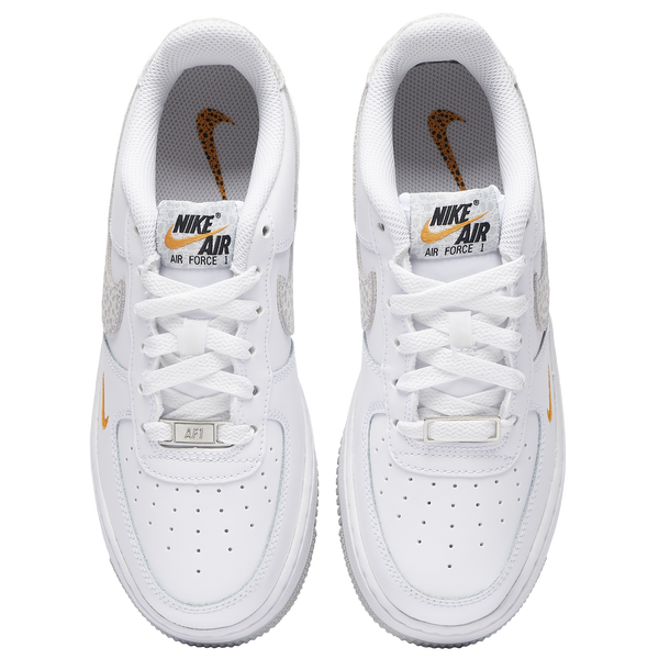 Nike Air Force 1 Low - Boys' Grade School - White/Orange/Grey - Image 4