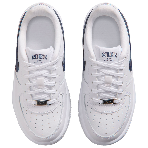 Nike Air Force 1 Low - Girls' Preschool - Navy/White - Image 4