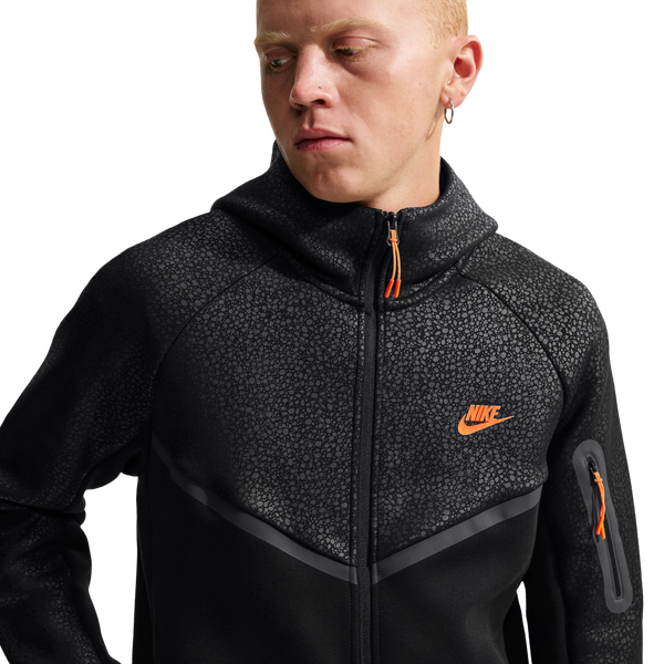 Nike Tech Fleece Full-Zip Windrunner Hoodie - Men's - Black/Orange