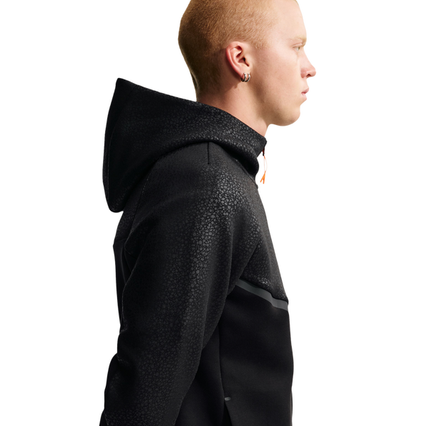 Nike Tech Fleece Full-Zip Windrunner Hoodie - Men's - Black/Orange - Image 2