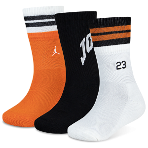 Jordan MJ MVP Crew Socks 3 Pack - Girls' Grade School - Orange/Black/White