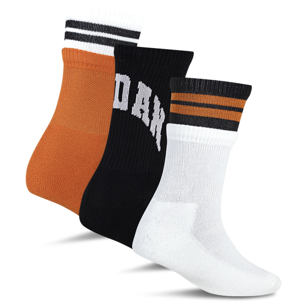 Jordan MJ MVP Crew Socks 3 Pack - Girls' Grade School - Orange/Black/White - Image 2