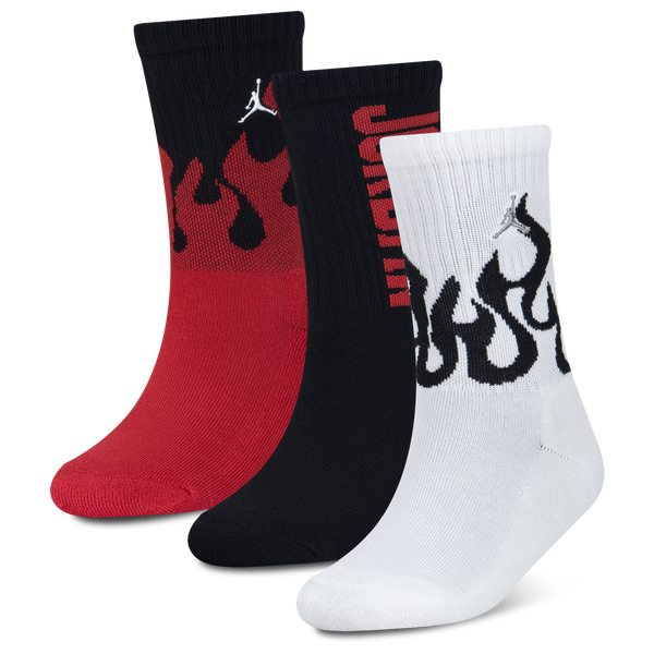 Jordan Retro 3 Pack Crew Socks - Boys' Grade School - Red/Red