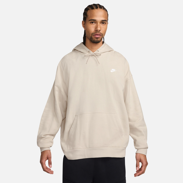 Nike Club FT Oversized Pullover Hoodie - Men's - White/Light Orewood Brown - Image 2