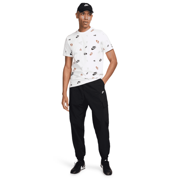 Nike Club Woven Cargo Pants - Men's - Black/White - Image 7