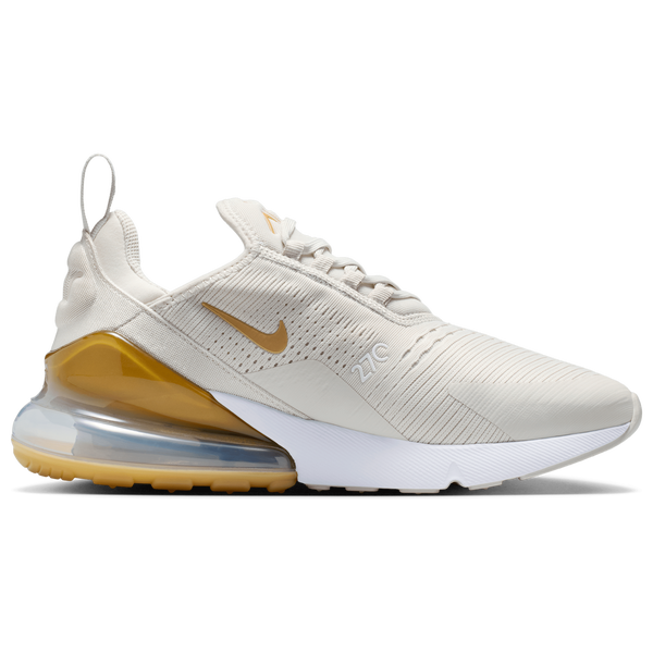 Nike Air Max 270 - Women's - White/Mtlc Gold/Lt Bone