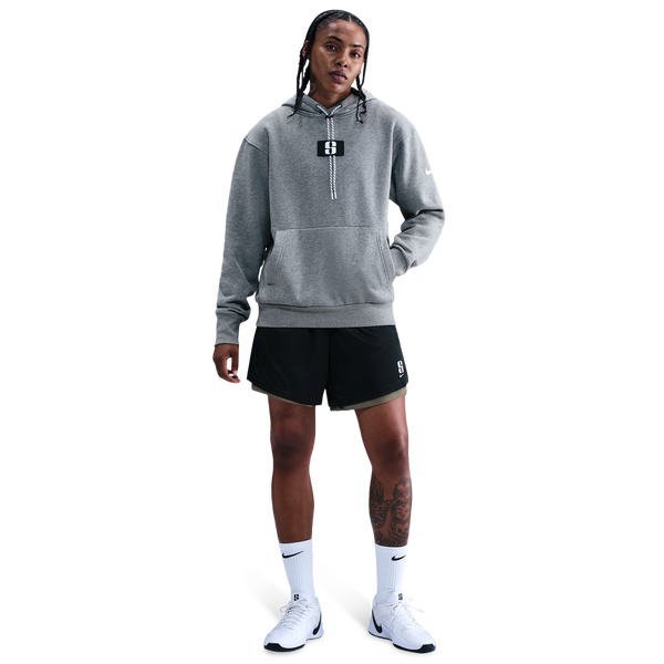 Nike Sabrina Hoodie - Women's - Carbon Heather/Black - Image 3