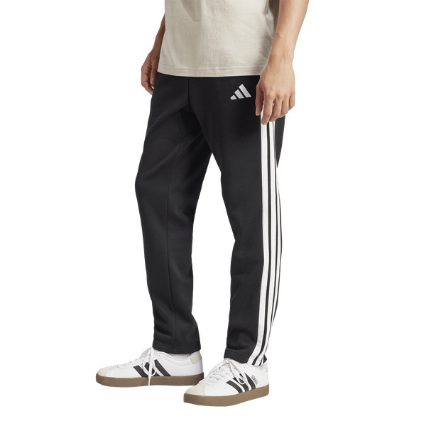 adidas Essentials 3-Stripes Fleece Open Hem Pants - Men's - Black/White