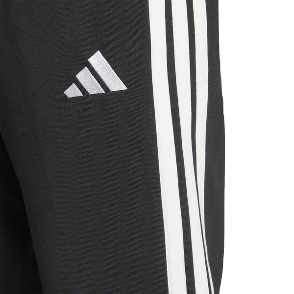 adidas Essentials 3-Stripes Fleece Open Hem Pants - Men's - Black/White - Image 3