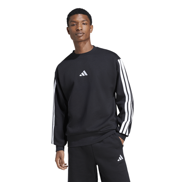 adidas Essentials 3-Stripes Fleece Sweatshirt - Men's - Black/White