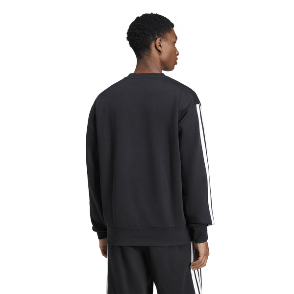 adidas Essentials 3-Stripes Fleece Sweatshirt - Men's - Black/White - Image 2
