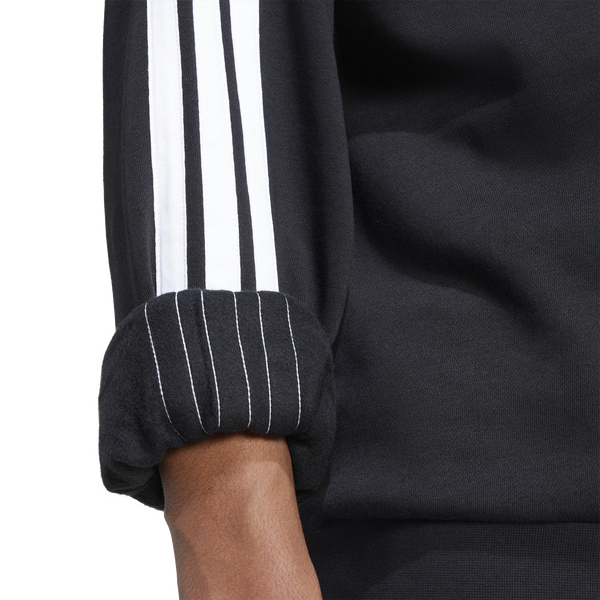 adidas Essentials 3-Stripes Fleece Sweatshirt - Men's - Black/White - Image 4