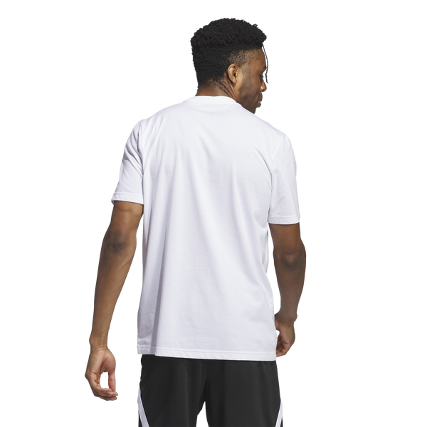 adidas Worldwide Hoops Logo Graphic Basketball T-Shirt - Men's - White - Image 2