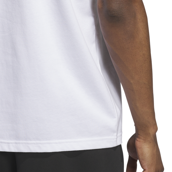 adidas Worldwide Hoops Logo Graphic Basketball T-Shirt - Men's - White - Image 4