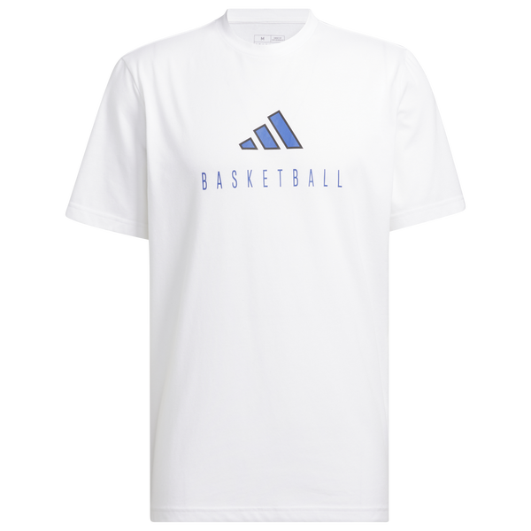 adidas Worldwide Hoops Logo Graphic Basketball T-Shirt - Men's - White - Image 5