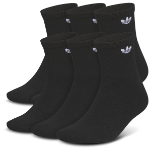 adidas Originals Trefoil 6 Pack Quarter Socks - Adult - Black/Black
