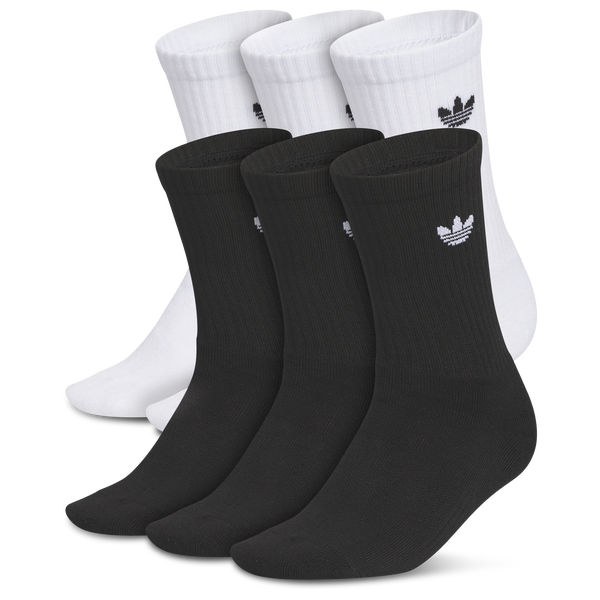 adidas Originals Trefoil 2.0 Crew Socks 6-Pack - Boys' Grade School - Black/White