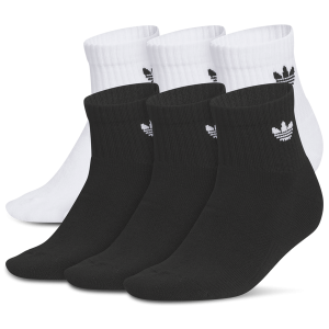 adidas Originals Trefoil 2.0 Quarter Socks 6-Pack - Boys' Grade School - Black/White