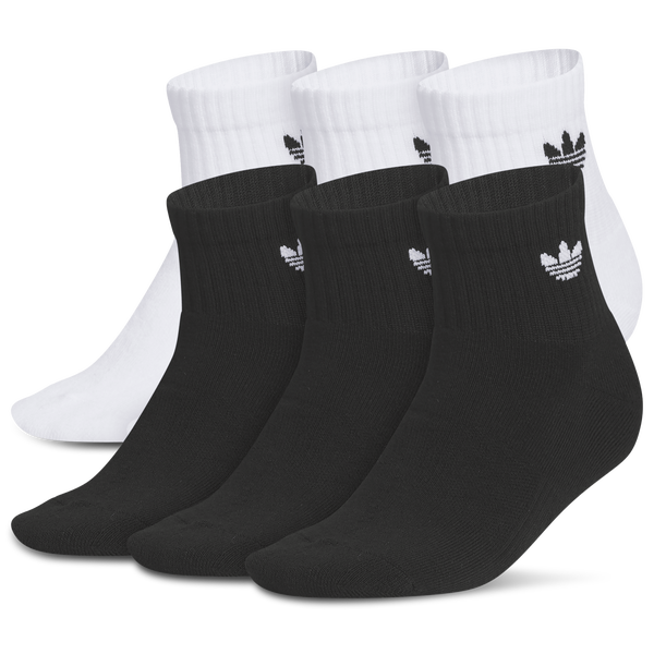 adidas Originals Trefoil 2.0 Quarter Socks 6-Pack - Boys' Grade School - Black/White