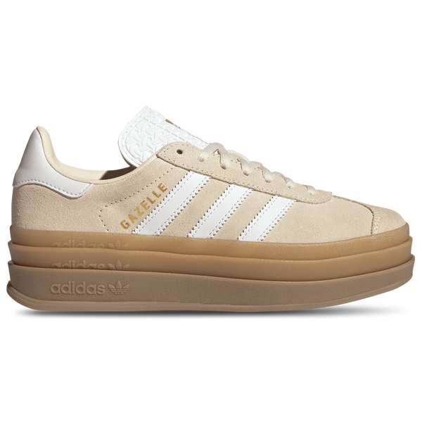 adidas Originals Gazelle Bold - Girls' Grade School - White/Wonder White/Gold Metallic