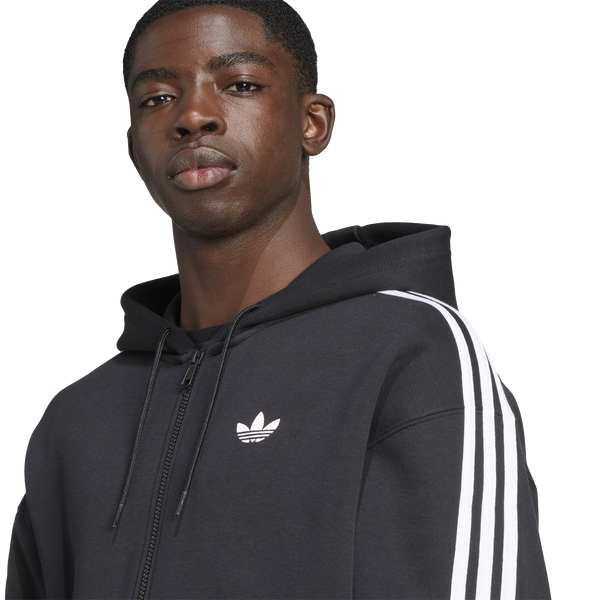 adidas Originals Adicolor Oversize Full-Zip Hoodie - Men's - Black - Image 4
