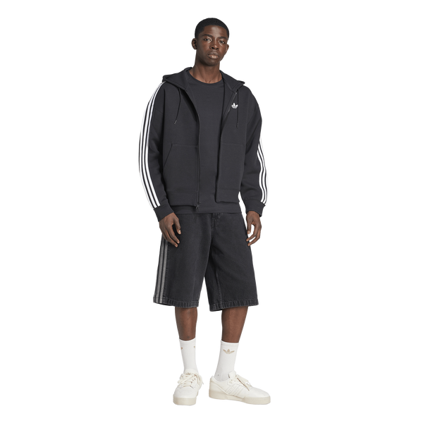 adidas Originals Adicolor Oversize Full-Zip Hoodie - Men's - Black - Image 5