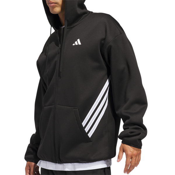 adidas Crazy Warm Full-Zip Hoodie - Men's - Black/White - Image 4