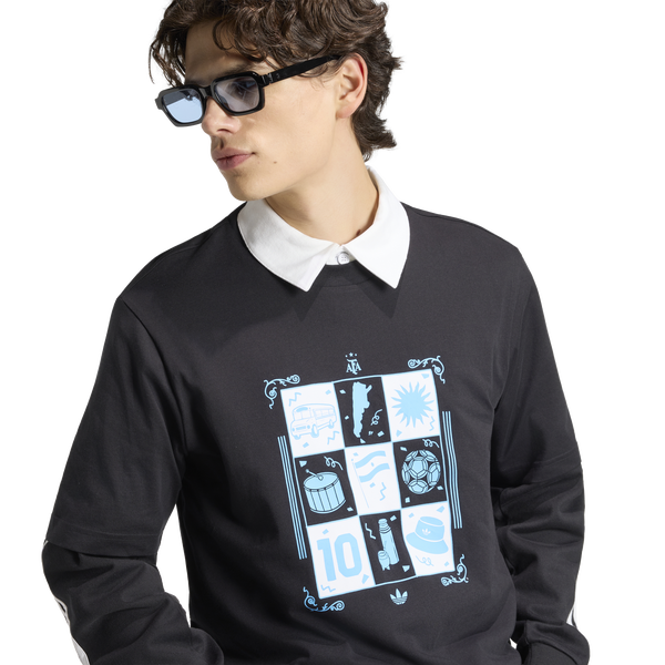 adidas Argentina Away Tee - Men's - Black - Image 4