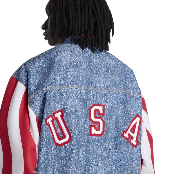adidas US Denim Graphic Jacket - Men's - White - Image 4