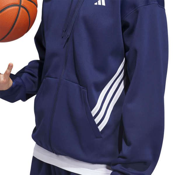 adidas Crazy Warm Full-Zip Hoodie - Men's - Team Navy Blue/White - Image 4
