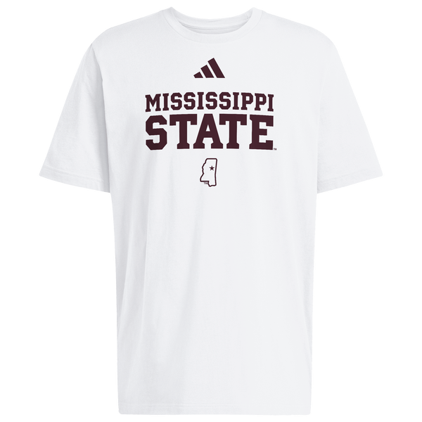 adidas College Wordmark Short Sleeve T-Shirt - Men's - White