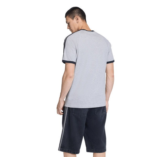 adidas 3-Stripes T-Shirt - Men's - Medium Grey Heather - Image 2