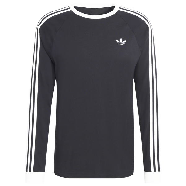 adidas Originals 3 Stripes Long Sleeve T-Shirt - Women's - Black - Image 6