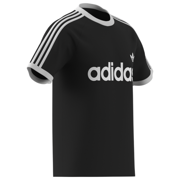 adidas 3-Stripes Slim Ringer T-Shirt - Men's - Black/White - Image 3