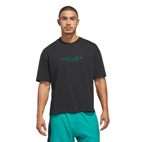 adidas Anthony Edwards World Of 5 T-Shirt - Men's - Black/Equipment Green