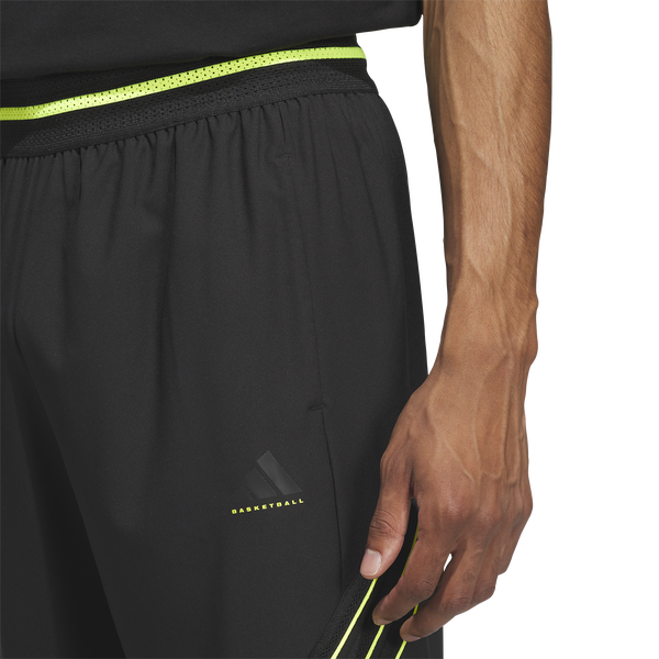 adidas CrazyLite Woven Basketball Pants - Men's - Solar Lemon/Black - Image 3