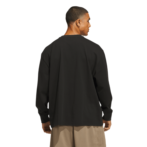 adidas Basketball Single Jersey Long Sleeve T-Shirt - Men's - Black - Image 2